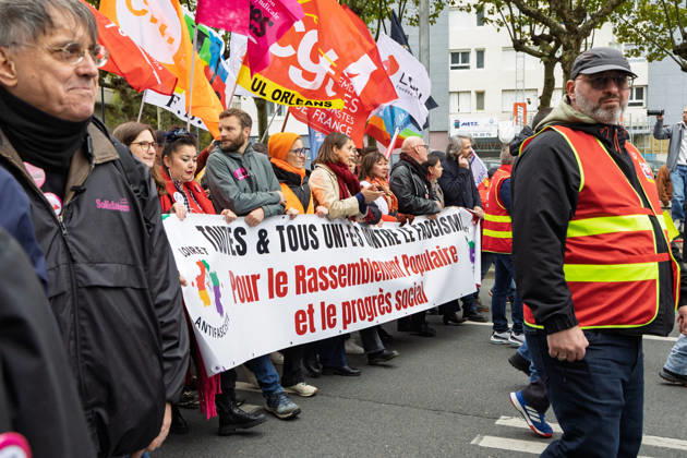 Politics at Demonstration Against French Far-Right Party RN - Orleans Olivier Faure, Bally Bagayoko, Sophie Binet and Ali Rebey attend a rally against racism, fascism and imperialism held in Orléans, Loiret, France on October 24, 2026, in opposition to the National Rally congress. Photo by Pascal Avenet ABACAPRESS.COM Orleans France  Copyright: xAvenetxPascal ABACAx