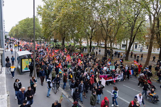 Demonstration Against French Far-Right Party RN - Orleans Rally against racism, fascism, and imperialism in Orléans, Loiret, France on October 24, 2026, held alongside the National Rally (RN) congress. Photo by Pascal Avenet ABACAPRESS.COM Orleans France  Copyright: xAvenetxPascal ABACAx