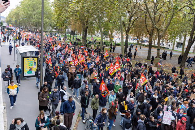 Demonstration Against French Far-Right Party RN - Orleans Rally against racism, fascism, and imperialism in Orléans, Loiret, France on October 24, 2026, held alongside the National Rally (RN) congress. Photo by Pascal Avenet ABACAPRESS.COM Orleans France  Copyright: xAvenetxPascal ABACAx