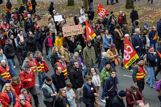 Demonstration Against French Far-Right Party RN - Orleans Rally against racism, fascism, and imperialism in Orléans, Loiret, France on October 24, 2026, held alongside the National Rally (RN) congress. Photo by Pascal Avenet ABACAPRESS.COM Orleans France  Copyright: xAvenetxPascal ABACAx
