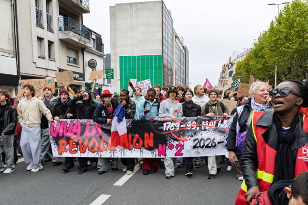 Demonstration Against French Far-Right Party RN - Orleans Rally against racism, fascism, and imperialism in Orléans, Loiret, France on October 24, 2026, held alongside the National Rally (RN) congress. Photo by Pascal Avenet ABACAPRESS.COM Orleans France  Copyright: xAvenetxPascal ABACAx