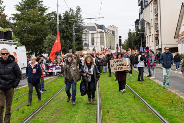 Demonstration Against French Far-Right Party RN - Orleans Rally against racism, fascism, and imperialism in Orléans, Loiret, France on October 24, 2026, held alongside the National Rally (RN) congress. Photo by Pascal Avenet ABACAPRESS.COM Orleans France  Copyright: xAvenetxPascal ABACAx