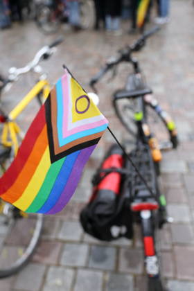 Bicycle with a rainbow flag at Bike Pride in Potsdam, October 24, 2026 Bike Pride Potsdam