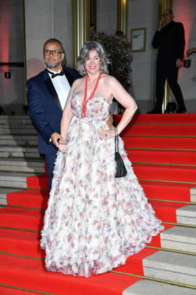 Cheryl Shepard with her husband Nikolaus Okonkwo at the 2026 Leipzig Opera Ball at the Leipzig Opera on October 24, 2026