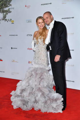 Jenny Elvers with her son Paul Jolig at the 2026 Leipzig Opera Ball at the Leipzig Opera on October 24, 2026