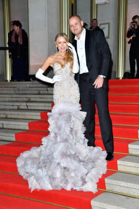 Jenny Elvers with her son Paul Jolig at the 2026 Leipzig Opera Ball at the Leipzig Opera on October 24, 2026