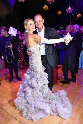 Jenny Elvers with her son Paul Jolig at the 2026 Leipzig Opera Ball at the Leipzig Opera on October 24, 2026