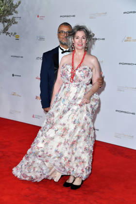 Cheryl Shepard with her husband Nikolaus Okonkwo at the 2026 Leipzig Opera Ball at the Leipzig Opera on October 24, 2026
