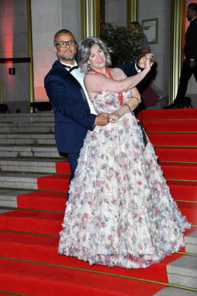 Cheryl Shepard with her husband Nikolaus Okonkwo at the 2026 Leipzig Opera Ball at the Leipzig Opera on October 24, 2026