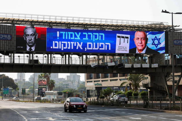 Campaign posters of candidates appear on the streets of Israel ahead of general elections TEL AVIV, ISRAEL - OCTOBER 25: Posters of former Israeli Chief of General Staff and Yashar Party leader Gadi Eisenkot (right) and Prime Minister and Likud Party leader Benjamin Netanyahu (left) are seen as election campaigns intensify two days before the vote as campaign posters of candidates are displayed on billboards and buildings across the streets ahead of the Knesset elections scheduled for October 27, in Tel Aviv, Israel, on October 25, 2026. Nir Keidar Anadolu Tel Aviv Israel. Editorial use only. Please get in touch for any other usage.  Copyright: x2026xAnadoluxNirxKeidarx