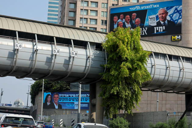 Campaign posters of candidates appear on the streets of Israel ahead of general elections TEL AVIV, ISRAEL - OCTOBER 25: Campaign posters of candidates are displayed on billboards and buildings across the streets ahead of the Knesset elections scheduled for October 27, in Tel Aviv, Israel, on October 25, 2026. Nir Keidar Anadolu Tel Aviv Israel. Editorial use only. Please get in touch for any other usage.  Copyright: x2026xAnadoluxNirxKeidarx