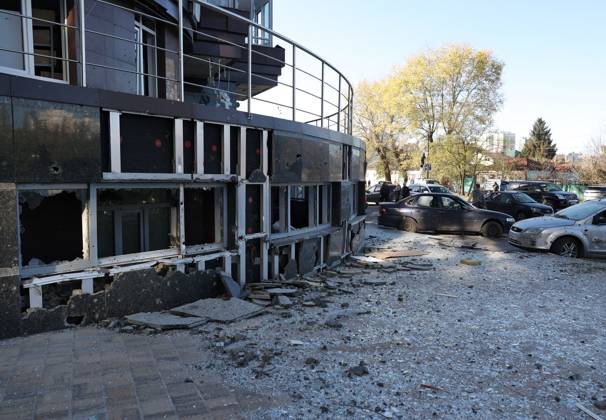 Russia Ukraine Drone Attack 9273052 25.10.2026 A view shows a damaged residential building after a massive drone attack in the course of Russia s military operation in Ukraine, in Belgorod, Russia. Two persons were killed and 14 others were injured in a reported strike by the Ukrainian Armed Forces on October 25. Taisia Liskovets Sputnik Belgorod Russia  Copyright: xTaisiaxLiskovetsx
