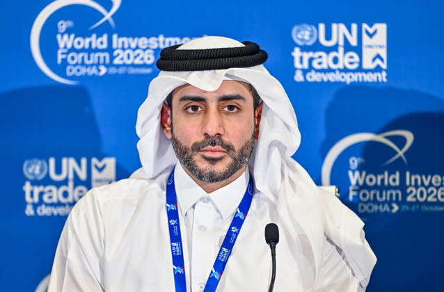 October 25, 2026, Doha, Qatar: Hamad Mohammed Al-Nasr, Director of Trade Development and Investment Promotion at Qatar s Ministry of Commerce and Industry, attends a press conference before the opening of 9th World Investment Forum (WIF 2026). The three-day summit, organized by United Nations Conference on Trade and Development Doha Qatar - ZUMAs197 20261025_aaa_s197_079 Copyright: xNoushadxVariyattiyakkalx