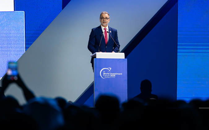 October 25, 2026, Doha, Qatar: Pedro Manuel Moreno, Acting Secretary-General, UN Trade and Development (UNCTAD), speaks during the opening ceremony of the 9th World Investment Forum (WIF 2026). The three-day summit, organized by United Nations Conference on Trade and Development Doha Qatar - ZUMAs197 20261025_aaa_s197_082 Copyright: xNoushadxVariyattiyakkalx