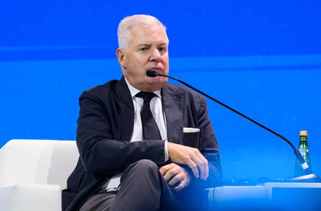 October 25, 2026, Doha, Qatar: John W.H. Denton, Secretary-General, International Chamber of Commerce, speaks during a plenary session following the opening ceremony of the 9th World Investment Forum (WIF 2026). The three-day summit, organized by United Nations Conference on Trade and Development Doha Qatar - ZUMAs197 20261025_aaa_s197_088 Copyright: xNoushadxVariyattiyakkalx