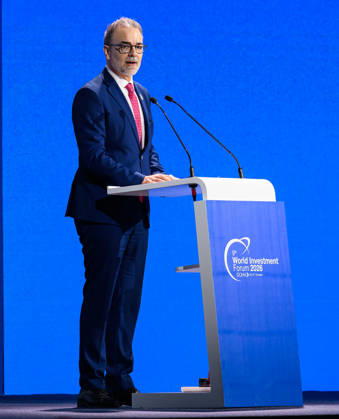 October 25, 2026, Doha, Qatar: Pedro Manuel Moreno, Acting Secretary-General, UN Trade and Development (UNCTAD), speaks during the opening ceremony of the 9th World Investment Forum (WIF 2026). The three-day summit, organized by United Nations Conference on Trade and Development Doha Qatar - ZUMAs197 20261025_aaa_s197_089 Copyright: xNoushadxVariyattiyakkalx
