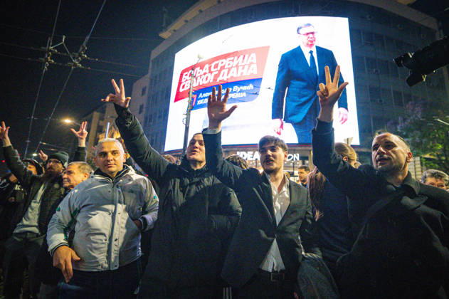 October 25, 2026, Belgrade, Belgrade, Serbia: Serbians are flooding to the streets of Belgrade as polls closed on the night of the Serbian elections on 25 October, 2026 Belgrade Serbia  - ZUMAa256 20261025_zip_a256_010 Copyright: xDanielxAlfoldix
