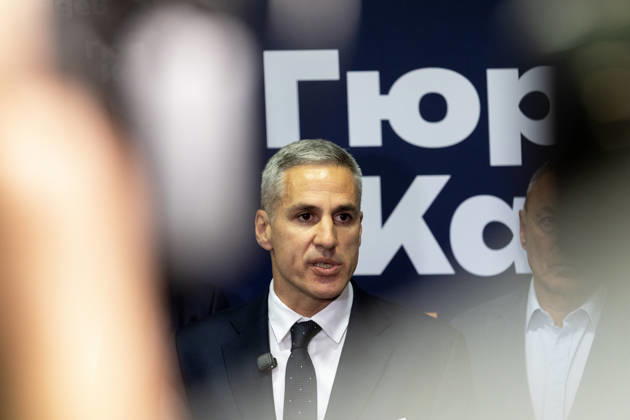 Bulgarian presidential candidate Andrey Gyurov SOFIA, BULGARIA - OCTOBER 25: Bulgarian presidential candidate Andrey Gyurov speaks to the press following the first round of the presidential election, in Sofia, Bulgaria on October 25, 2026. A presidential runoff election is scheduled for November 1, 2026. Hristo Vladev Anadolu Sofia Bulgaria. Editorial use only. Please get in touch for any other usage.  Copyright: x2026xAnadoluxHristoxVladevx