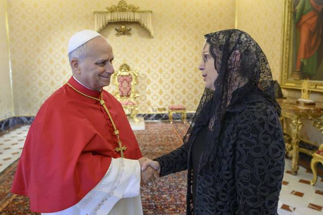 ITALY - POPE - VATICAN-2026 10 26 Italy, Rome, Vatican, 2026 10 26: Pope Leo XIV receives in a private audience Her Excellency Ms. NataÅ¡a Pirc Musar, President of the Republic of Slovenia at the Vatican Photo by VATICAN MEDIA Catholic Press Photo EDITORIAL USE ONLY - NO BOOKS Copyright: xVATICANxMEDIAxx xCatholicxPressxPhotox