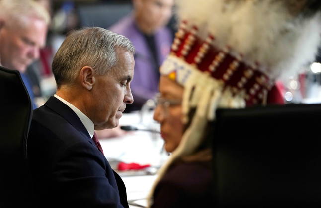 October 26, 2026, Ottawa, On, CAN: Prime Minister Mark Carney and National Chief of the Assembly of First Nations Cindy Woodhouse Nepinak participate in a First Nations and First Ministers Meeting in Ottawa, on Monday, Oct. 26, 2026. Ottawa CAN  - ZUMAc35_ 20261026_zaf_c35_017 Copyright: xJustinxTangx