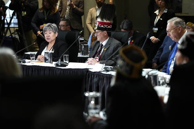 October 26, 2026, Ottawa, On, CAN: Eva Clayton, president of the Nisga a Lisims Government, speaks during a First Nations and First Ministers Meeting in Ottawa, on Monday, Oct. 26, 2026. Ottawa CAN  - ZUMAc35_ 20261026_zaf_c35_039 Copyright: xJustinxTangx