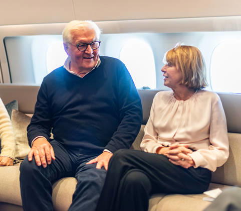 Federal President and Konrad Adenauer, October 26, 2026, Germany, Berlin, Presidential Flight Service, Departure of Federal President Frank Walter Steinmeier and Elke Buedenbender for China aboard the Konrad Adenauer Airbus A350-900, Berlin, Berlin, Germany