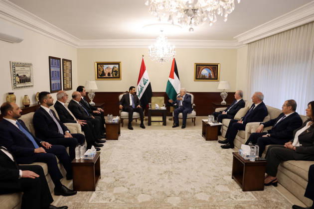 Iraqi Prime Minister Ali al-Zaidi meets Palestinian President Mahmoud Abbas in Amman AMMAN, JORDAN - OCTOBER 26: (----EDITORIAL USE ONLY - MANDATORY CREDIT - PRESIDENCY OF PALESTINE HANDOUT - NO MARKETING NO ADVERTISING CAMPAIGNS - DISTRIBUTED AS A SERVICE TO CLIENTS----) Iraqi Prime Minister Ali al-Zaidi (L) meets with Palestinian President Mahmoud Abbas (R) during an official visit to Amman, Jordan on October 26, 2026. Presidency of Palestine Anadolu Amman Jordan. Editorial use only. Please get in touch for any other usage.  Copyright: x2026xAnadoluxPresidencyxofxPalestinex