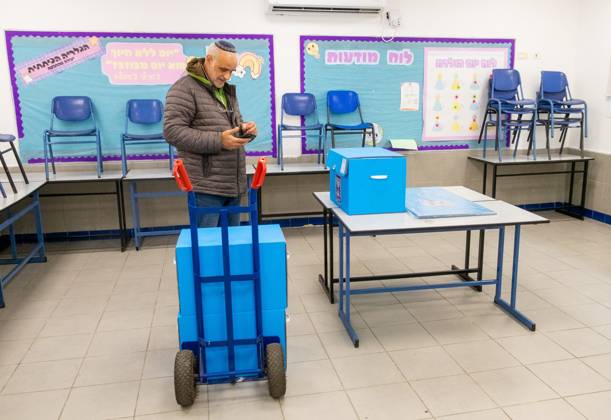 Preparations continue for upcoming Knesset parliamentary elections in Israel TEL AVIV, ISRAEL - OCTOBER 26: Ballot boxes are set up at the A.D. Gordon school in the Herzliya district of Tel Aviv, Israel, on October 26, 2026. Preparations continue for the upcoming Knesset parliamentary elections scheduled for October 27. Voting will take place tomorrow, running from 07:00 to 22:00 local time. Nir Keidar Anadolu Tel Aviv Israel. Editorial use only. Please get in touch for any other usage.  Copyright: x2026xAnadoluxNirxKeidarx