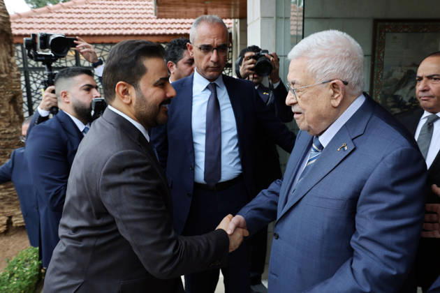 Iraqi Prime Minister Ali al-Zaidi meets Palestinian President Mahmoud Abbas in Amman AMMAN, JORDAN - OCTOBER 26: (----EDITORIAL USE ONLY - MANDATORY CREDIT - PRESIDENCY OF PALESTINE HANDOUT - NO MARKETING NO ADVERTISING CAMPAIGNS - DISTRIBUTED AS A SERVICE TO CLIENTS----) Iraqi Prime Minister Ali al-Zaidi (L) meets with Palestinian President Mahmoud Abbas (R) during an official visit to Amman, Jordan on October 26, 2026. Presidency of Palestine Anadolu Amman Jordan. Editorial use only. Please get in touch for any other usage.  Copyright: x2026xAnadoluxPresidencyxofxPalestinex