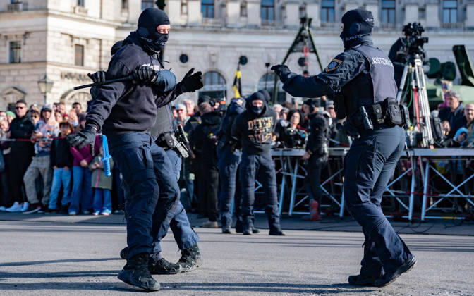 October 26, 2026 Official celebrations for Austria’s National Day 2026 Oath-taking ceremony during the official celebrations for National Day 2026 at Heldenplatz in Vienna, Austria The Prison Guard Special Operations Unit (JEG) during a demonstration in Vienna at Heldenplatz, Vienna, Austria