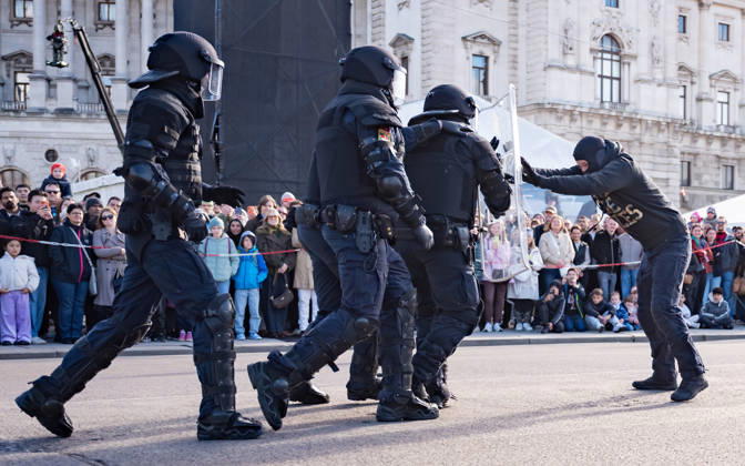 October 26, 2026 Official celebrations for Austria’s National Day 2026 Oath-taking ceremony during the official celebrations for National Day 2026 at Heldenplatz in Vienna, Austria The Prison Guard Special Operations Unit (JEG) during a demonstration in Vienna at Heldenplatz, Vienna, Austria
