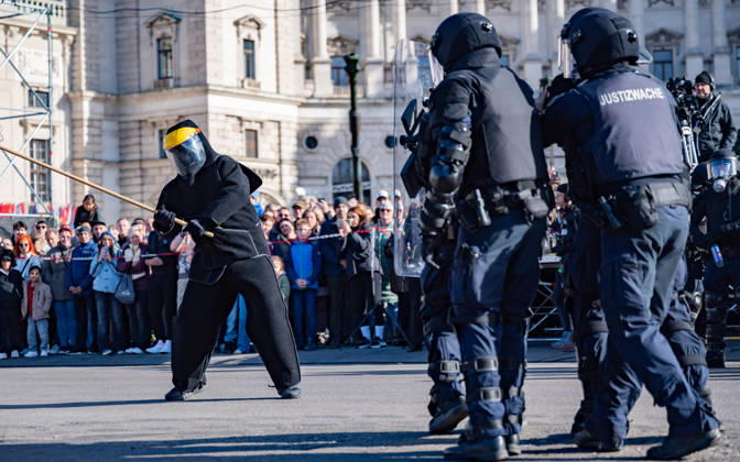 October 26, 2026 Official celebrations for Austria’s National Day 2026 Oath-taking ceremony during the official celebrations for National Day 2026 at Heldenplatz in Vienna, Austria The Prison Guard Special Operations Unit (JEG) during a demonstration in Vienna at Heldenplatz, Vienna, Austria