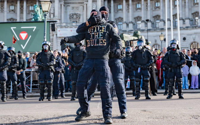 October 26, 2026 Official celebrations for the 2026 Austrian National Day Oath-taking ceremony during the official celebrations for the 2026 National Day at Heldenplatz in Vienna, Austria The Prison Guard Special Operations Unit (JEG) during a demonstration in Vienna at Heldenplatz, Vienna, Austria
