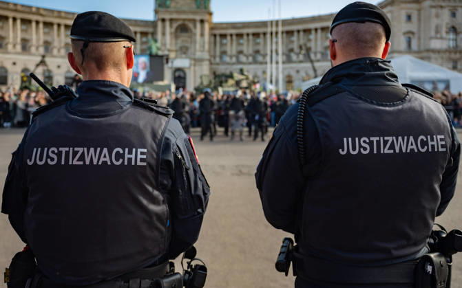 October 26, 2026 Official celebrations for Austria s National Day 2026 Oath-taking ceremony during the official celebrations for National Day 2026 at Heldenplatz in Vienna, Austria The Prison Guard Task Force (JEG) Vienna Heldenplatz Vienna Austria