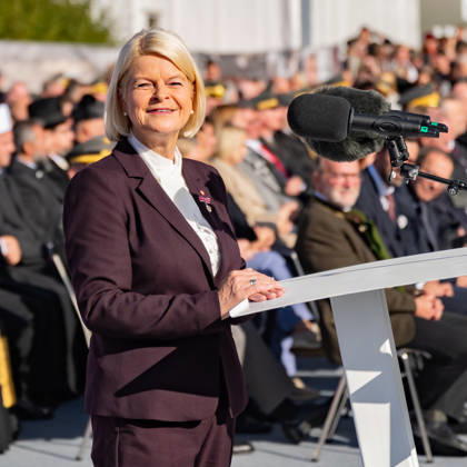 October 26, 2026 Official celebrations for Austria’s National Day 2026 Oath-taking ceremony during the official celebrations for National Day 2026 at Heldenplatz in Vienna, Austria. The photo shows ÖVP Federal Minister of Defense Klaudia Tanner in Vienna at Heldenplatz, Vienna, Austria