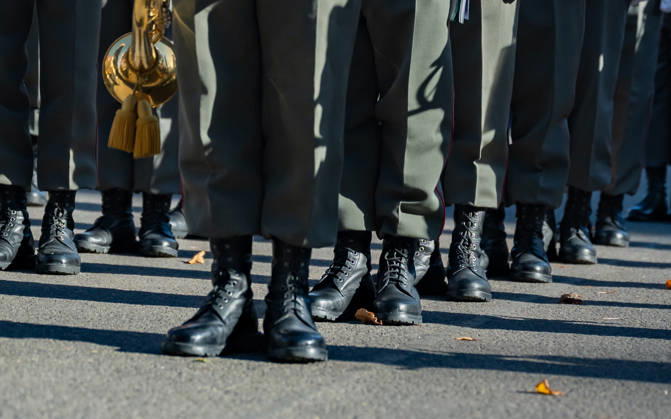 October 26, 2026 Official celebrations for Austria’s National Day 2026 Wreath-laying ceremony during the official celebrations on National Day 2026 at the outer castle gate on Heldenplatz in Vienna, Austria. The photo shows the Vienna Guard, Vienna Guard Battalion, Vienna’s Heldenplatz, Vienna, Austria