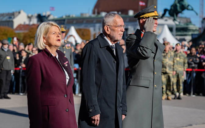October 26, 2026 Official celebrations for Austria’s National Day 2026 Wreath-laying ceremony during the official celebrations on National Day 2026 at the outer castle gate on Vienna’s Heldenplatz, Austria. The photo shows ÖVP Federal Minister of Defense