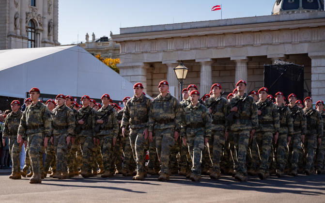 October 26, 2026 Official celebrations for Austria s National Day 2026 Oath-taking ceremony during the official celebrations for National Day 2026 at Heldenplatz in Vienna, Austria Vienna Heldenplatz Vienna Austria
