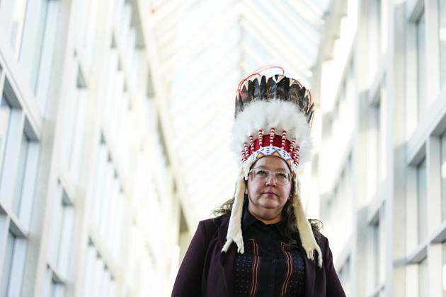 October 26, 2026, Ottawa, On, Canada: Assembly of First Nations National Chief Cindy Woodhouse Nepinak walks after participating in a First Nations and First Ministers meeting in Ottawa, on Monday, Oct. 26, 2026. Ottawa Canada  - ZUMAc35_ 20261026_zaf_c35_121 Copyright: xJustinxTangx
