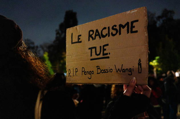 Several thousand people gathered at Stalingrad in Paris to condemn the murder of Pengo Bossio Wangi, aged 26, in Trappes, and, more broadly, the climate of racism prevailing in France, with the alleged perpetrators including certain television channels (such as CNews) and media outlets within the BollorÃ group. The crowd listened to numerous speakers from the traditional left. - 26 10 2026 - France Ile-de-France (region) Paris -  JanxSchmidt-Whitley LexPictorium LePictorium_0344956