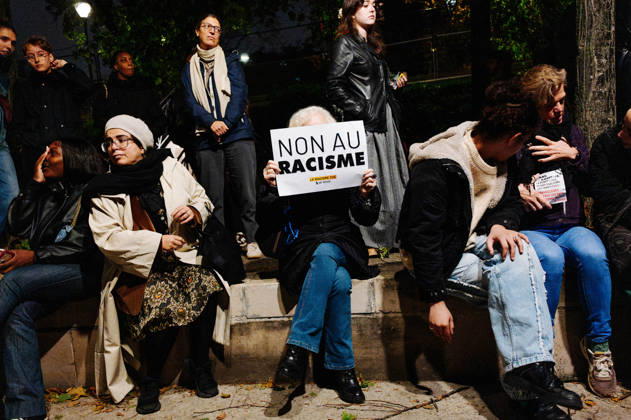 Several thousand people gathered at Stalingrad in Paris to condemn the murder of Pengo Bossio Wangi, aged 26, in Trappes, and, more broadly, the climate of racism prevailing in France, with the alleged perpetrators including certain television channels (such as CNews) and media outlets within the BollorÃ group. The crowd listened to numerous speakers from the traditional left. - 26 10 2026 - France Ile-de-France (region) Paris -  JanxSchmidt-Whitley LexPictorium LePictorium_0344981