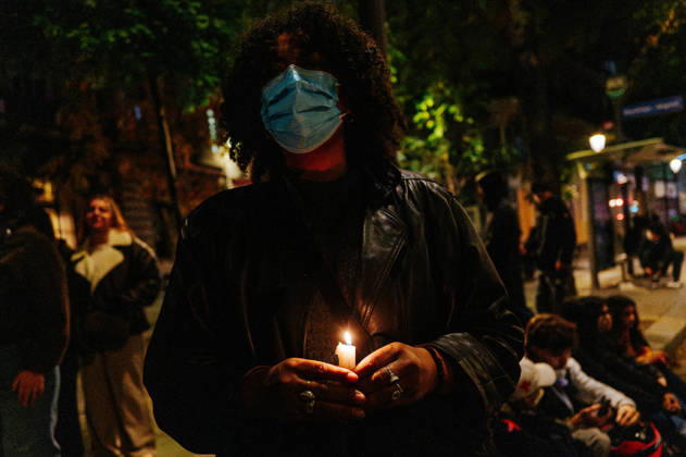 Whilst demonstrators were gathering at Stalingrad, a few hundred people chose to go to Place de la RÃ publique to pay tribute to Pengo Bossio Wangi, aged 26, who was killed in Trappes in a racist attack. The police quickly broke up the gathering and some 150 demonstrators subsequently dispersed following repeated warnings. - 26 10 2026 - France Ile-de-France (region) Paris -  JanxSchmidt-Whitley LexPictorium LePictorium_0344988