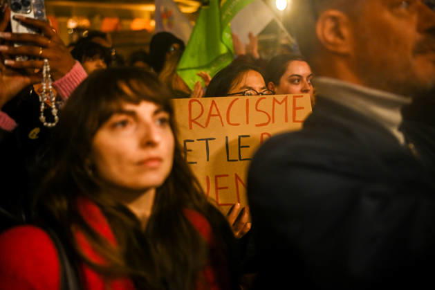 Hundreds of people had gathered to pay tribute to the victim of the racist attack in Trappes on October 23, 2026, in Paris, at Place Stalingrad, on October 26, 2026. - 26 10 2026 - France Ile-de-France (region) Paris -  JulienxMattiax xLexPictorium LePictorium_0344999