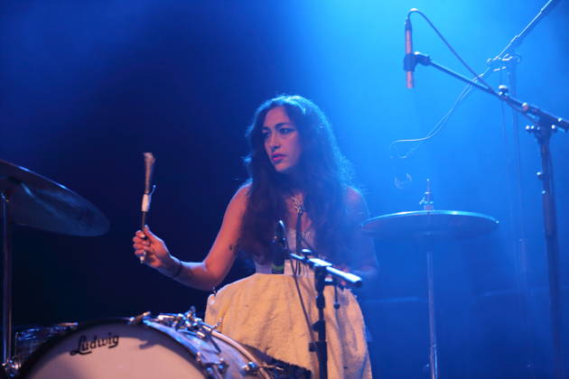 Daisy Durham of the band Kitty, Daisy Lewis at a concert at Huxleys Neue Welt in Berlin, October 26, 2026 Kitty, Daisy Lewis Concert Berlin