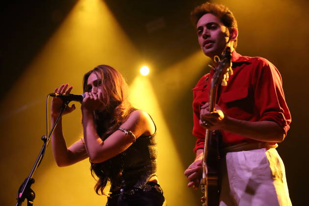 Kitty Durham and Lewis Durham of the band Kitty, Daisy Lewis at a concert at Huxleys Neue Welt in Berlin, October 26, 2026 Kitty, Daisy Lewis Concert Berlin
