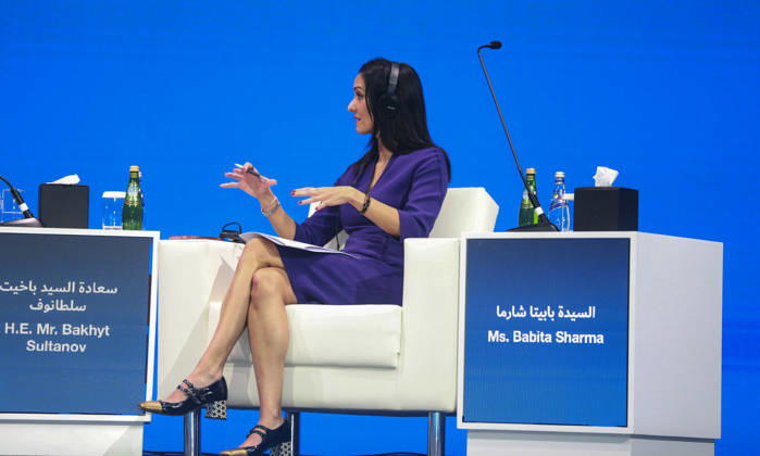 Doha Qatar Investment Forum A speaker participates in a discussion session during the World Investment Forum 2026 in Doha, Qatar on October 26, 2026. The Forum brought together policymakers, business leaders and investors to discuss investment and economic cooperation. A session on ASEAN-GCC relations explored opportunities to strengthen investment ties between the two regions. Doha Baladiyat ad Dawhah Qatar Copyright: xSidhickxKannurx