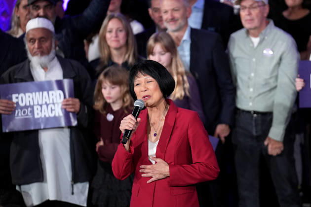 Olivia Chow Re-Elected as Toronto Mayor TORONTO, CANADA - OCTOBER 26: Toronto Mayor Olivia Chow delivers a speech after being re-elected for a second term in Toronto, Ontario, Canada, on October 26, 2026. Mert Alper Dervis Anadolu Ontario Canada. Editorial use only. Please get in touch for any other usage.  Copyright: x2026xAnadoluxMertxAlperxDervisx