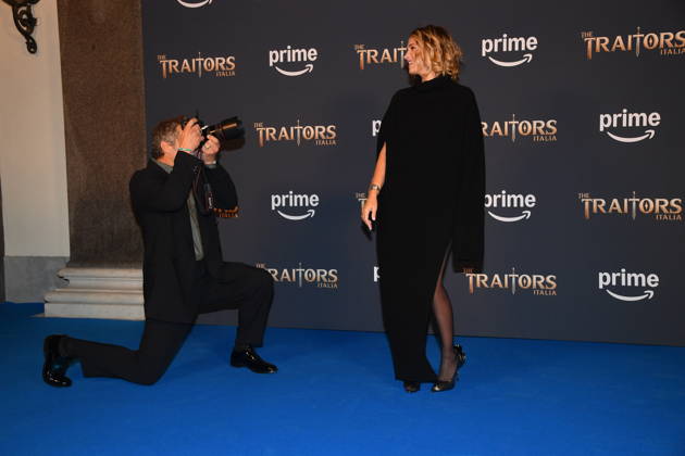 IPA90231661 - Rome, Palazzo Brancaccio: Photocall for the second season of The Traitors Italia. Pictured: Claudio Santamaria and Francesca Barra  Copyright: xVincenzoxLandix xVincenzoxLandix IPA90231661