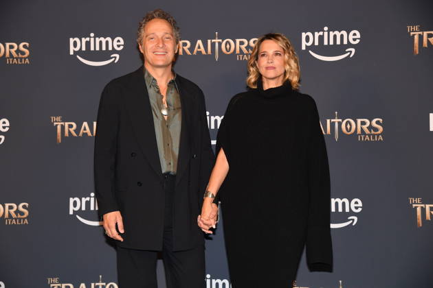 IPA90231674 - Rome, Palazzo Brancaccio: Photocall for the second season of The Traitors Italia. Pictured: Claudio Santamaria and Francesca Barra  Copyright: xVincenzoxLandix xVincenzoxLandix IPA90231674