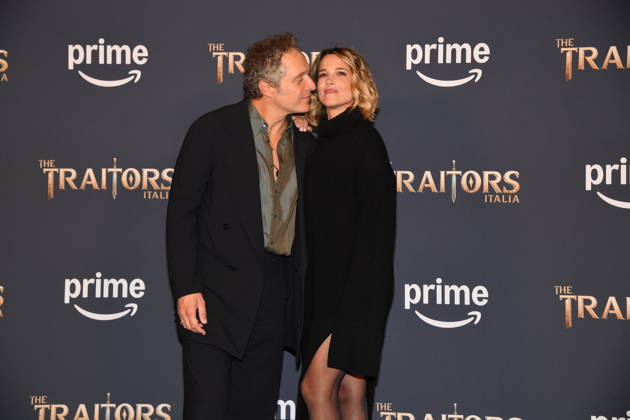 IPA90231685 - Rome, Palazzo Brancaccio: Photocall for the second season of The Traitors Italia. Pictured: Claudio Santamaria and Francesca Barra  Copyright: xVincenzoxLandix xVincenzoxLandix IPA90231685
